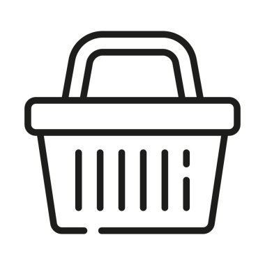 Alışveriş sepeti ikonu - vektör çizimi. Satır biçimi simgesi, genişletilmiş vuruş.