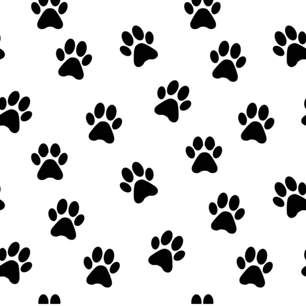 Απρόσκοπτη Μοτίβο Γάτα Σκύλο Γατάκι Κουτάβι Πατημασιές — Διανυσματικό Αρχείο