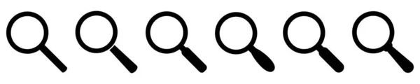 Увеличительная Стеклянная Лупа Векторный Изолированный Символ Поиск Иконки Вектора Знак — стоковый вектор