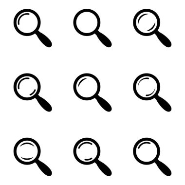 Büyüteç silindir ikonu. Vektör izole edilmiş sembol. Simge vektörünü ara. Büyüteç işareti..