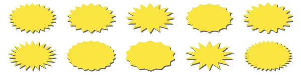 Starburst Yellow Sticker Set Kollektion Von Ovalen Verkaufsetiketten Und Abzeichen — Stockvektor