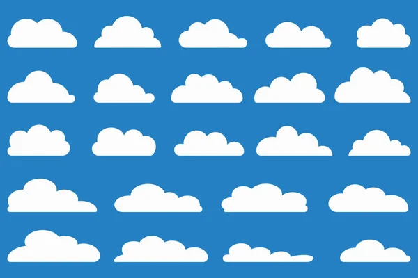 stock vector Cloud shapes. Clouds pack in flat style for design element in white without shadow.