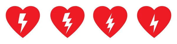 Icono Aed Desfibrilador Externo Automatizado Signo Aed Con Corazón Símbolo — Archivo Imágenes Vectoriales