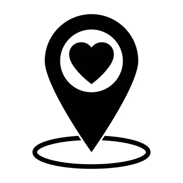 stock vector Map pointer with heart icon, icon with heart in gps navigation style. Map pin icon, location pin vector icon.