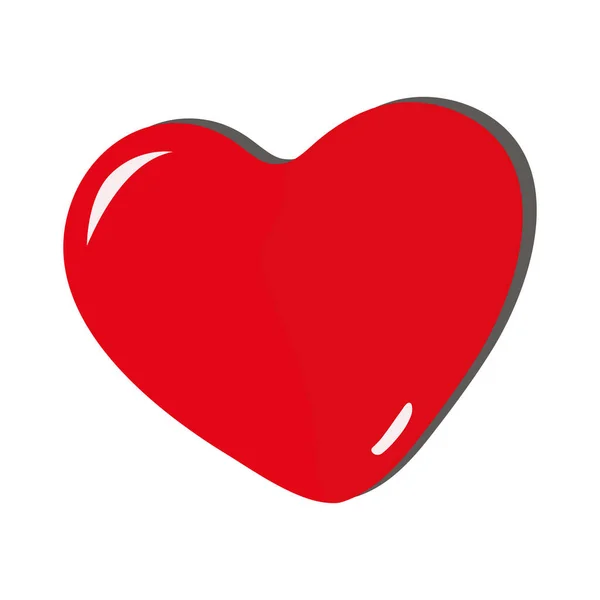 Corazón Rojo Símbolo Para Amor Diseño Romántico Forma Corazón Rojo — Archivo Imágenes Vectoriales