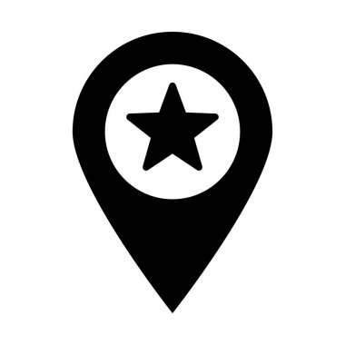 Favori yer haritası işaretleyici simgesi. Yıldız ikonlu haritalar. Yıldız simgesi ile harita işaretleyicisi.
