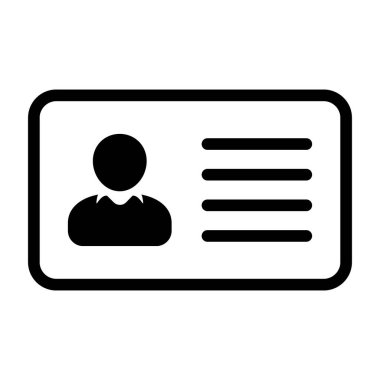 Kimlik kartı simgesi koleksiyonu. Çalışan katip kartı, ehliyet, kimlik kartı, personel kimlik kartı sembolü. Web sitesi ve mobil uygulama tasarımı. Hisse senedi. Vektör illüstrasyonu.