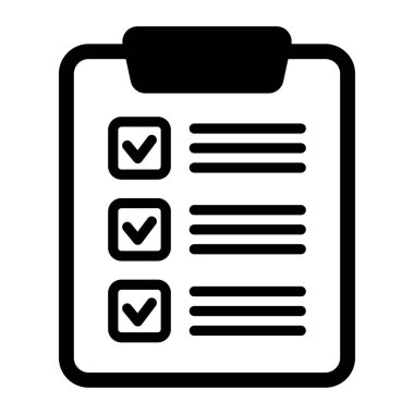 Liste simgesi yapmak için. Pano simgesi. Web sitesi ve uygulama tasarımı için kontrol listesi işareti. Hisse senedi. Vektör illüstrasyonu.