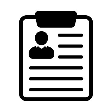 Beyaz arkaplanda simge, cv işareti, vektör illüstrasyonuna devam et.