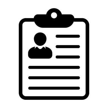 Beyaz arkaplanda simge, cv işareti, vektör illüstrasyonuna devam et.