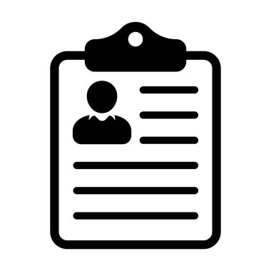 Beyaz arkaplanda simge, cv işareti, vektör illüstrasyonuna devam et.