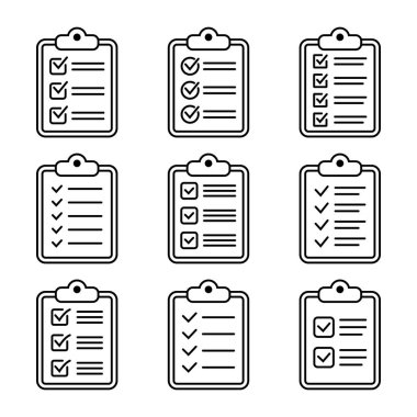 Clipboard line icon. Checklist symbol for web site and app design.