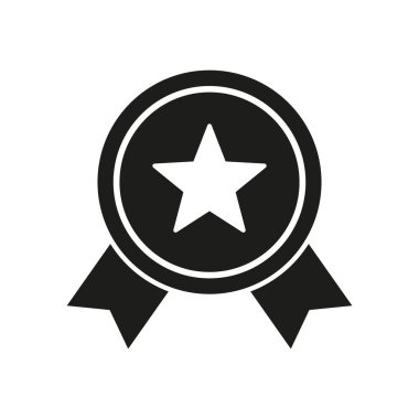 Medal icon. Achieve vector icon. Award illustration sign. Achievement symbol. Ribbon Badge vector illustrator.