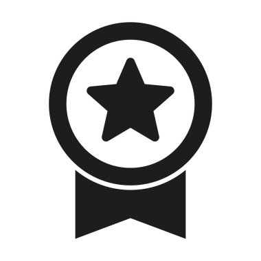 Medal icon. Achieve vector icon. Award illustration sign. Achievement symbol. Ribbon Badge vector illustration.