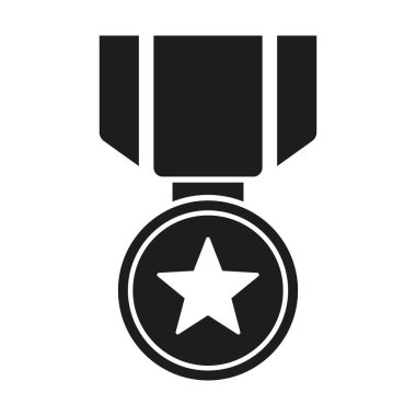 Medal icon. Achieve vector icon. Award illustration sign. Achievement symbol. Ribbon Badge vector illustration.