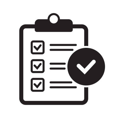 Checklist icon in flat style isolated on background. Checklist sign symbol for web site and app design.