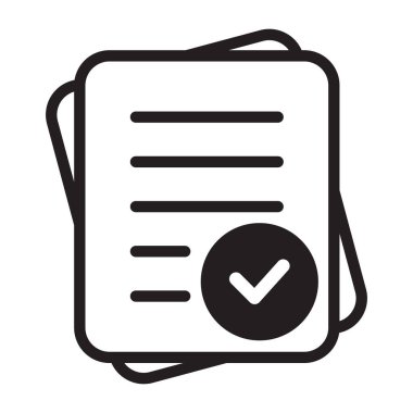 Questionnaire line icon. Document with mark icon. Complete sign or logo isolated vector illustration. Check form icon. File Tick symbol. Stock vector illustration.