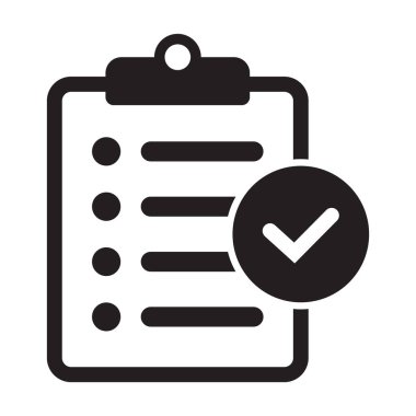 Checklist with mark icon in flat style isolated on background. Checklist sign symbol for web site and app design.