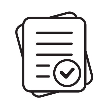 Questionnaire line icon. Document with mark icon. Complete sign or logo isolated vector illustration. Check form icon. File Tick symbol.