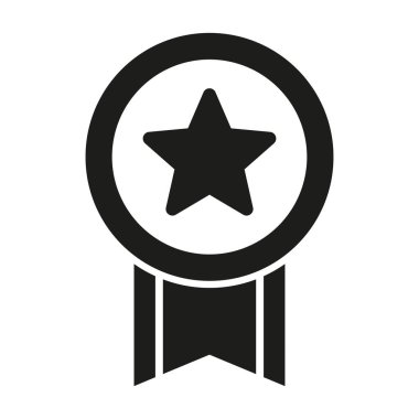 Medal icon. Achieve vector icon. Award illustration sign. Achievement symbol. Ribbon Badge vector illustration.