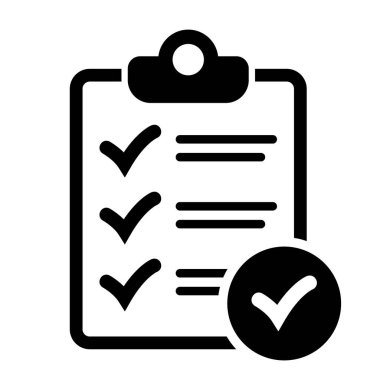 Clipboard with mark icon in flat style isolated on background. Checklist sign symbol for web site and app design. Stock vector illustration.