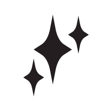 Star sparkling icon. Glittering star light black silhouette. Vector isolated on white background.
