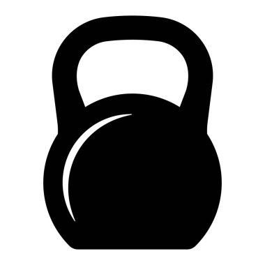 Kettlebell ikonu. Egzersiz uygulamaları ve web siteleri için ağırlık simgesi, eğitim ekipmanları düz vektör simgesi.