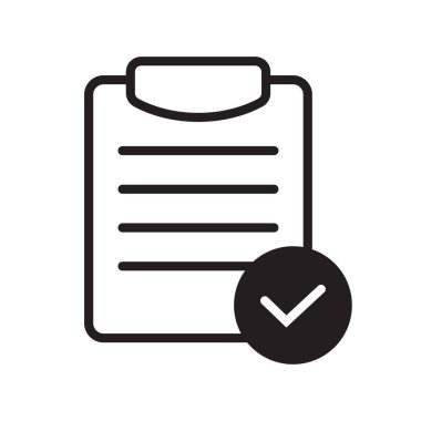 List confirmation icon in line style. Confirm list, check list, approve form icon.
