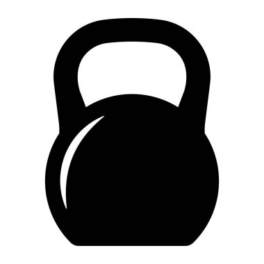 Kettlebell ikonu. Egzersiz uygulamaları ve web siteleri için ağırlık simgesi, eğitim ekipmanları düz vektör simgesi.
