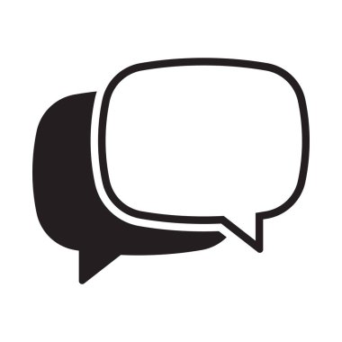 Sohbet simgesi vektör izole ögesi. Konuşma baloncuğu işareti. Boş balon vektör simgesi. İleti vektörü simgesi.