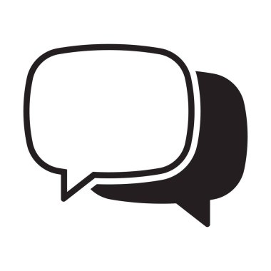 Sohbet simgesi vektör izole ögesi. Konuşma baloncuğu işareti. Boş balon vektör simgesi. İleti vektörü simgesi.