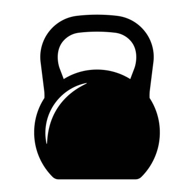 Kettlebell ikonu. Egzersiz uygulamaları ve web siteleri için ağırlık simgesi, eğitim ekipmanları düz vektör simgesi.