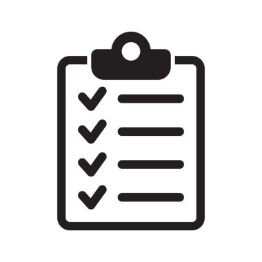 Pano ve kontrol listesi simgesi. Proje yönetimi simgesi. Web sitesi ve uygulama tasarımı için listeleme vektör simgesi.