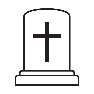 Tombstone ikonu. Mezar simgesi vektörünü aktar.
