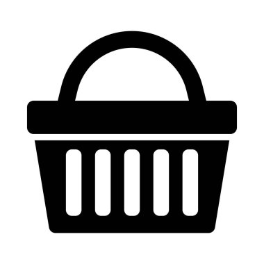 Alışveriş sepeti ikonu - vektör çizimi. Alışveriş arabası, çanta, çevrimiçi satın alma, beyaz arka planda perakende vektör çizimi tasarımı.