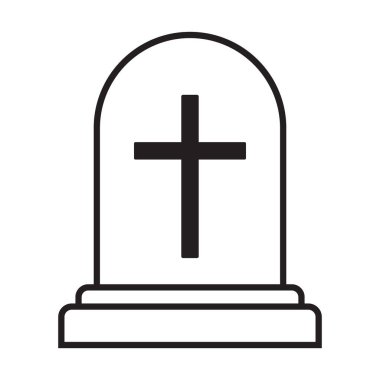 Tombstone ikonu. Mezar simgesi vektörünü aktar.