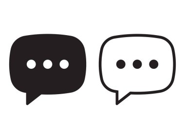 Sohbet simgesi vektör izole ögesi. Konuşma baloncuğu işareti. Boş balon vektör simgesi. İleti vektörü simgesi.