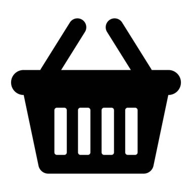 Alışveriş sepeti ikonu - vektör çizimi. Alışveriş arabası, çanta, çevrimiçi satın alma, beyaz arka planda perakende vektör çizimi tasarımı.