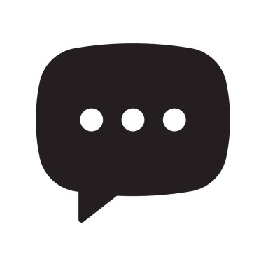 Sohbet simgesi vektör izole ögesi. Konuşma baloncuğu işareti. Boş balon vektör simgesi. İleti vektörü simgesi.