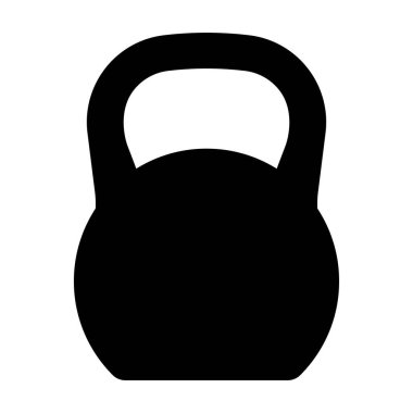 Kettlebell ikonu. Egzersiz uygulamaları ve web siteleri için ağırlık simgesi, eğitim ekipmanları düz vektör simgesi.