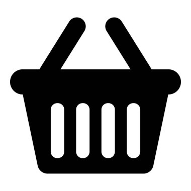 Alışveriş sepeti ikonu - vektör çizimi. Alışveriş arabası, çanta, çevrimiçi satın alma, beyaz arka planda perakende vektör çizimi tasarımı.