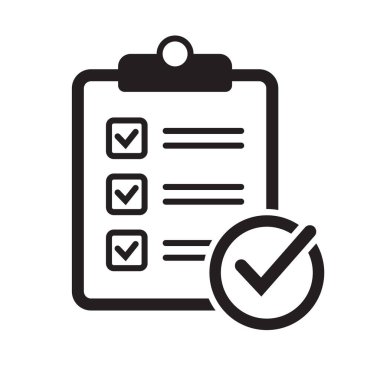 Clipboard with mark icon in flat style isolated on background. Checklist sign symbol for web site and app design.