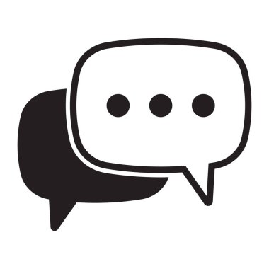 Sohbet simgesi vektör izole ögesi. Konuşma baloncuğu işareti. Boş balon vektör simgesi. İleti vektörü simgesi.