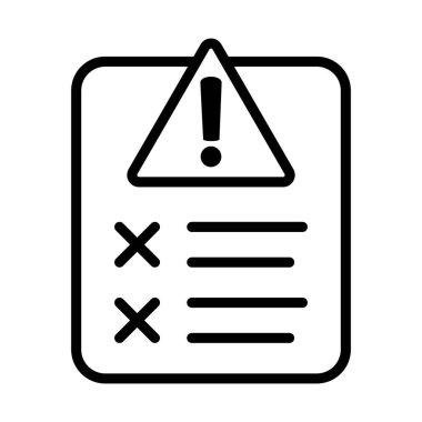 Error report icon, failed test vector icon.