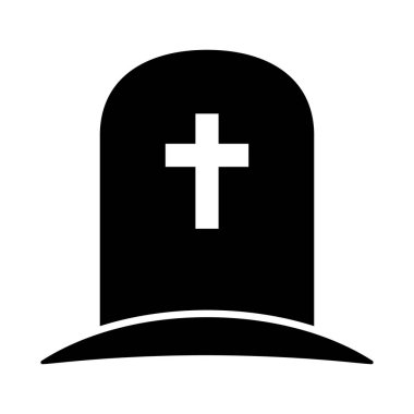 Tombstone ikonu. Mezar simgesi vektörünü aktar.