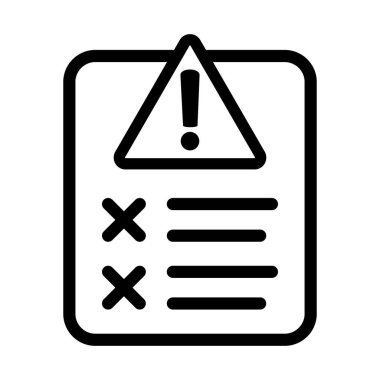 Error report icon, failed test vector icon.