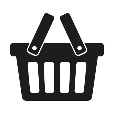 Alışveriş sepeti ikonu - vektör çizimi. Alışveriş arabası, çanta, çevrimiçi satın alma, beyaz arka planda perakende vektör çizimi tasarımı.