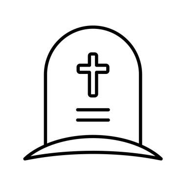 Tombstone ikonu. Mezar simgesi vektörünü aktar.