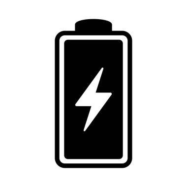 Battery icon with lightning bolt sign. Battery charging icon with lightning bolt symbol.