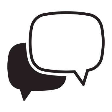 Sohbet simgesi vektör izole ögesi. Konuşma baloncuğu işareti. Boş balon vektör simgesi. İleti vektörü simgesi.